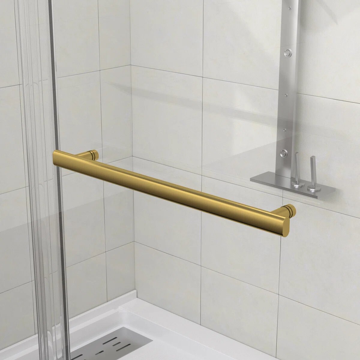 60" Frameless Sliding Shower Door - Stainless Steel Hardware