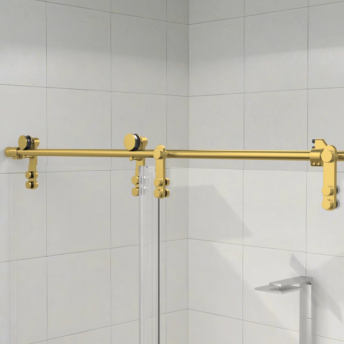 60" Frameless Sliding Shower Door - Stainless Steel Hardware