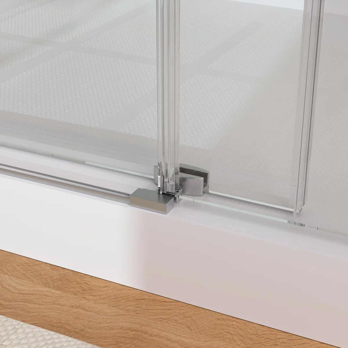 60" Frameless Sliding Shower Door - Stainless Steel Hardware