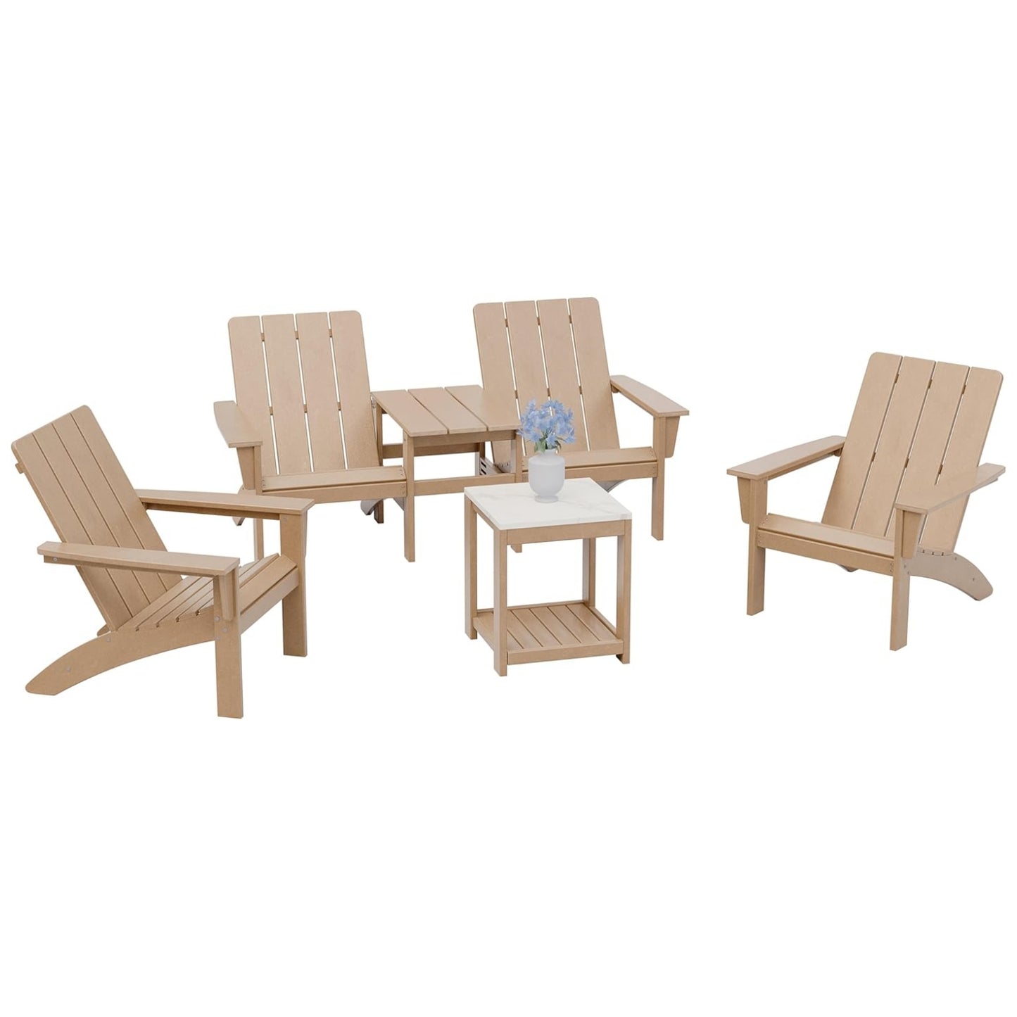 4-Seat Adirondack Chair Set with Side Table