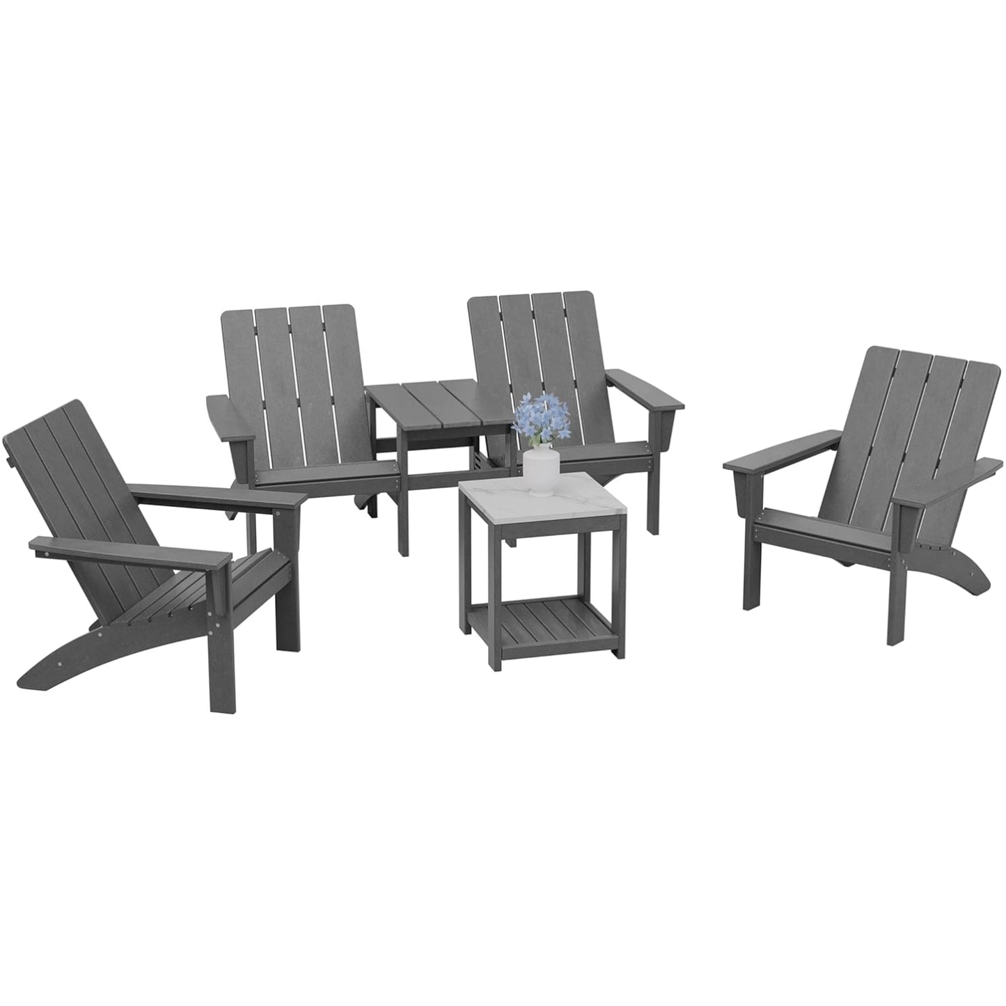4-Seat Adirondack Chair Set with Side Table