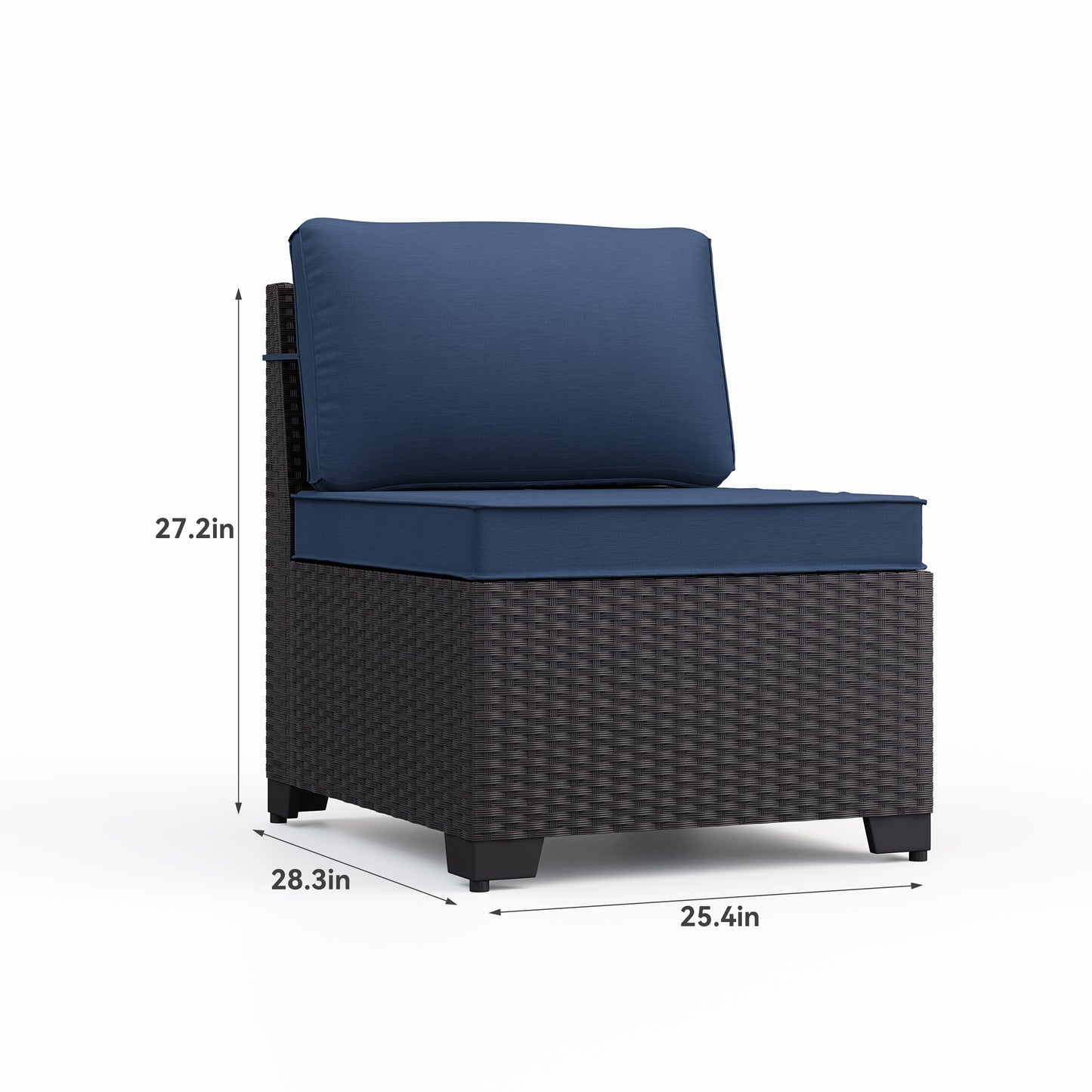 Modern 5-Person HDPE Rattan Outdoor Sectional Sofa Set