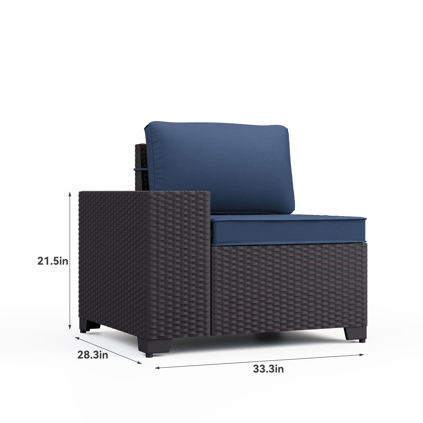 Modern 5-Person HDPE Rattan Outdoor Sectional Sofa Set